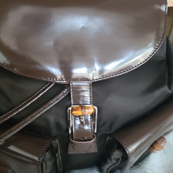 100% Authentic Gucci vintage nylon bamboo backpack - Picture 11 of 16